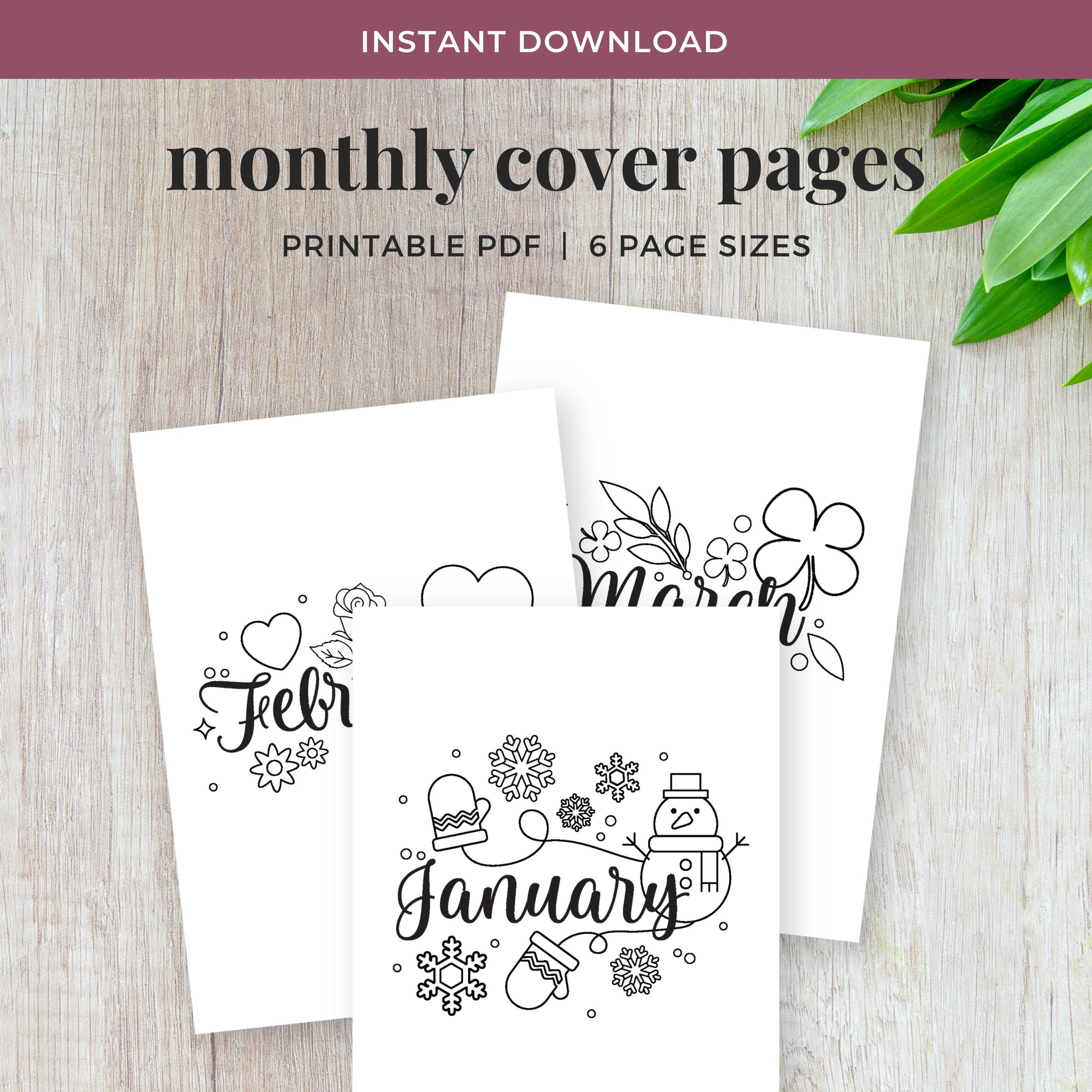 Clear Stamp Set Month Dates for Bullet Journal, Bujo Stamp, Number Stamp,  Journaling Supplies, January February March April May June July 