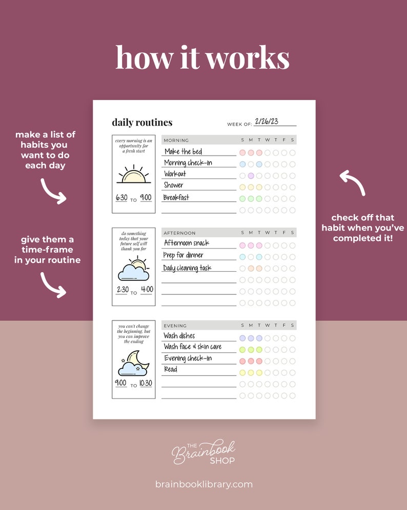 Daily Routine Tracking Progress File Daily Routine Tracker, Morning Routine Printable, Evening Routine ...