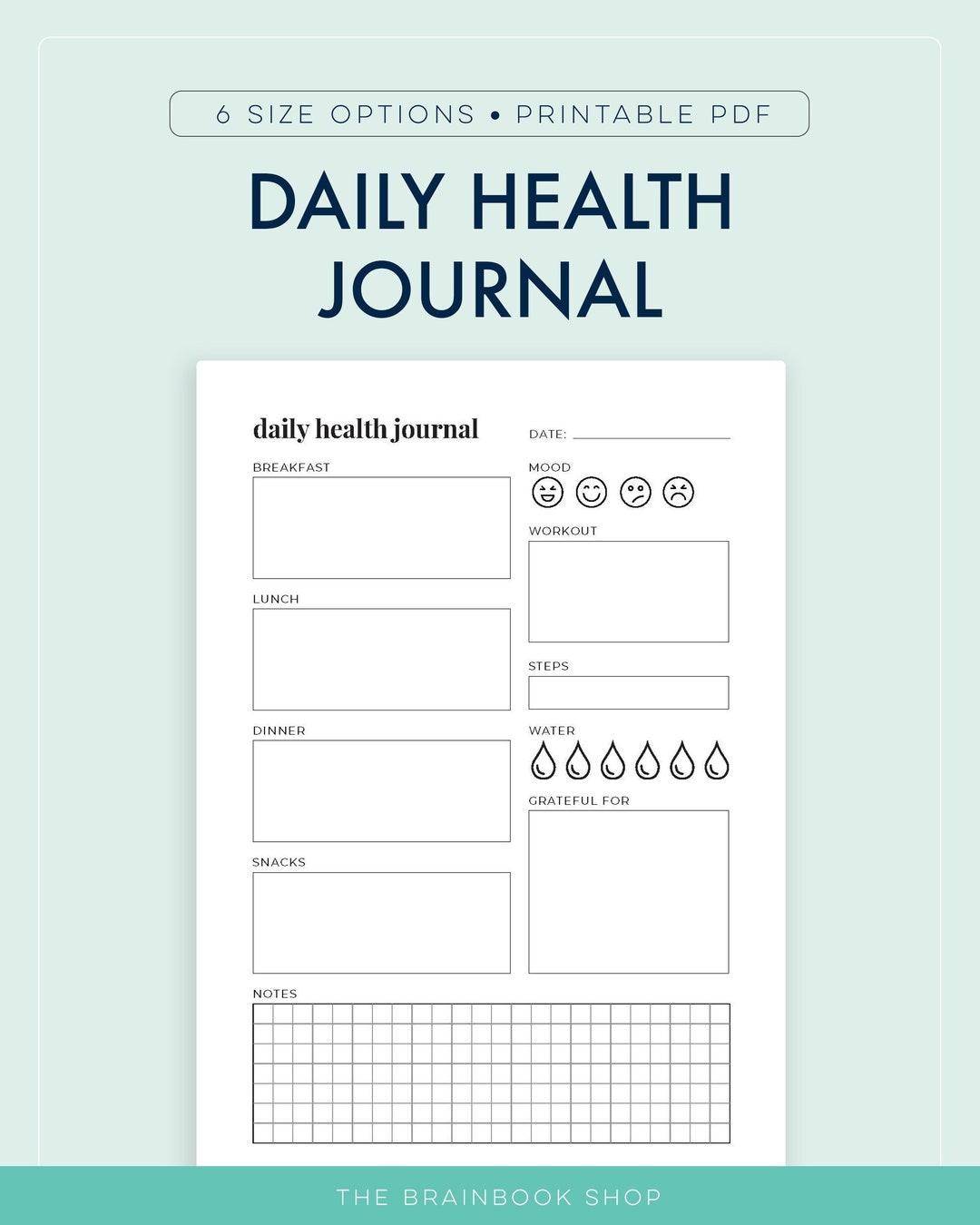 Daily Health Journal, Wellness Journal, Mental Health Tracker, Health Daily Health Journal, Wellness Journal, Mental Health Tracker, Health