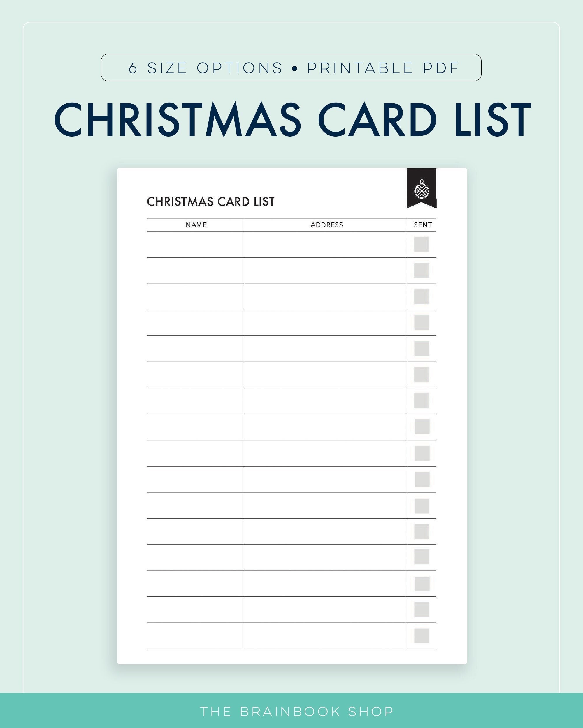 Christmas Card List Christmas Card Tracker Holiday Planner Etsy UK