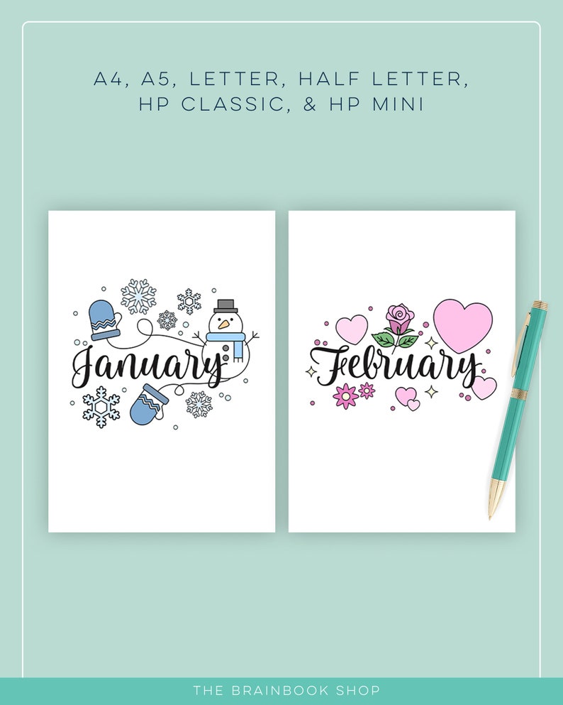 Monthly Cover Pages Printable Month Coloring Pages Seasonal | Etsy