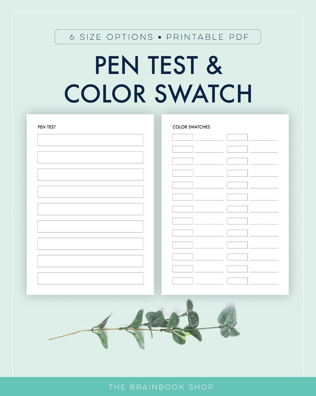 Printable Pen Test and Colour Swatch Template for Journaling Planner Insert  Planner Pens Test Page Planner Pens Colour Test Page 