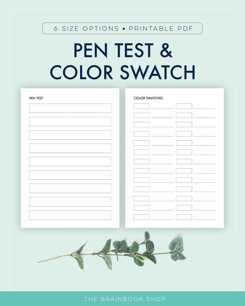 Color Swatch Chart, Pen Test Page, Tombow Reference Sheet, Marker Log ...