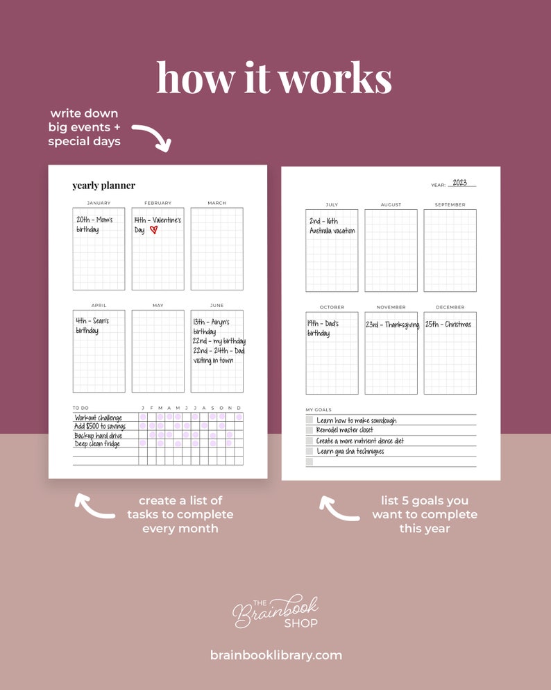 Jahresplaner zum Ausdrucken Jahresübersicht Jahr auf einen - Etsy.de