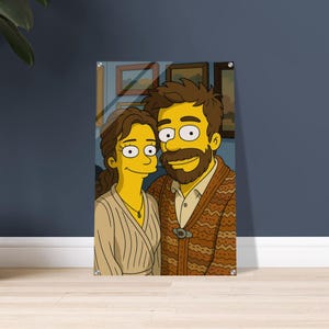 Poster Encadré Bois FSC | Photo Transformée en Simpson | Portrait Personnalisé | Livraison Gratuite