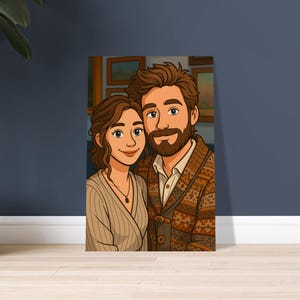 Poster Mat Premium | Photo Transformée en Cartoon | Portrait Personnalisé | Livraison Gratuite