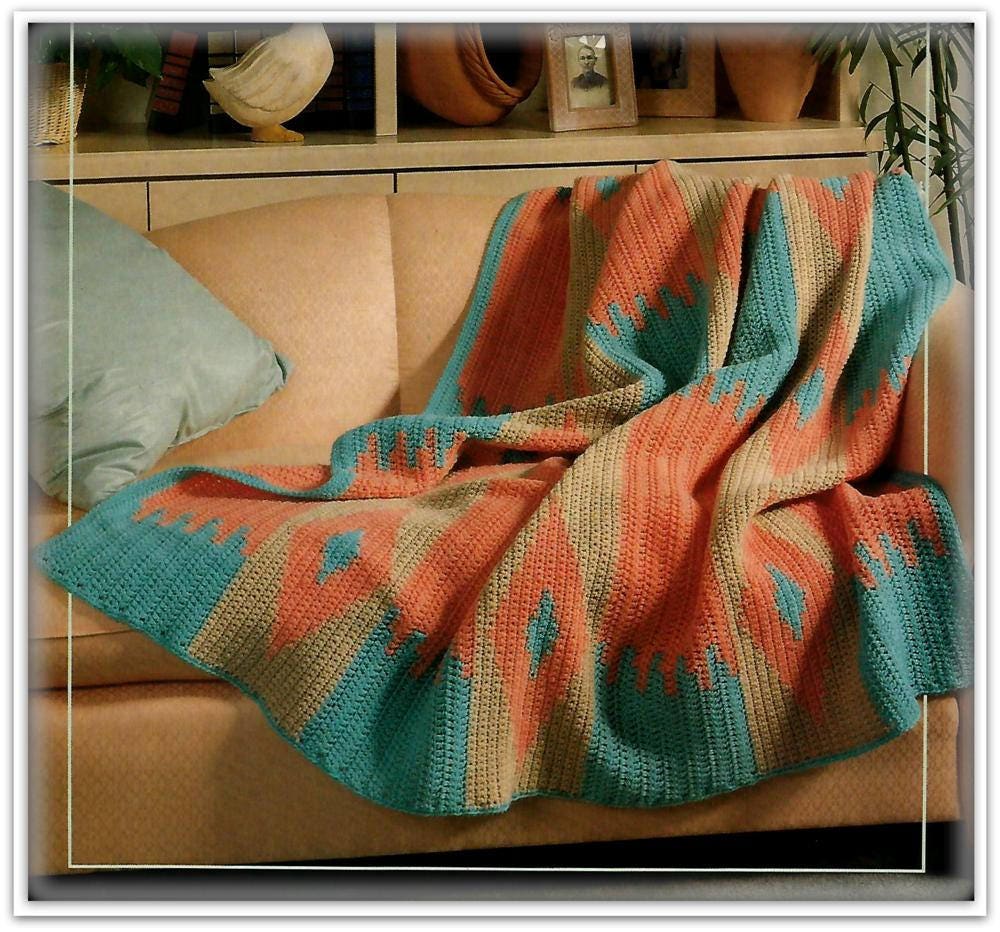 Crochet Navajo Afghan Pattern in English PDF CR638452 48 Etsy