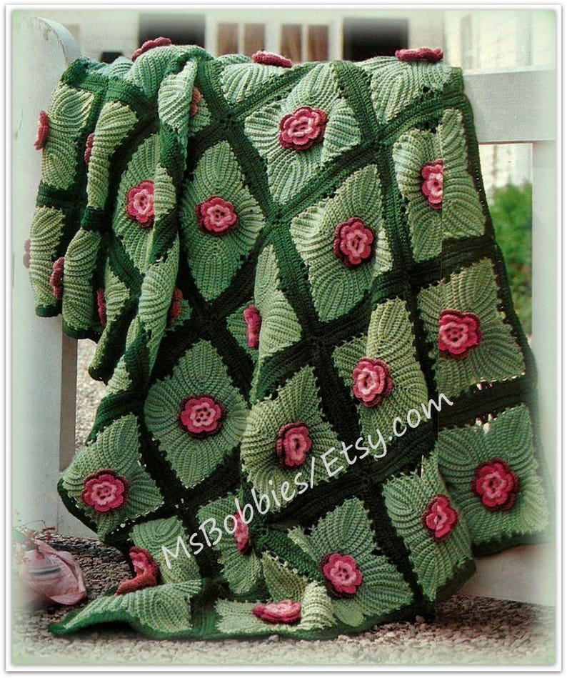 Crochet Irish Rose Afghan Pattern Vintage Pattern in English Etsy
