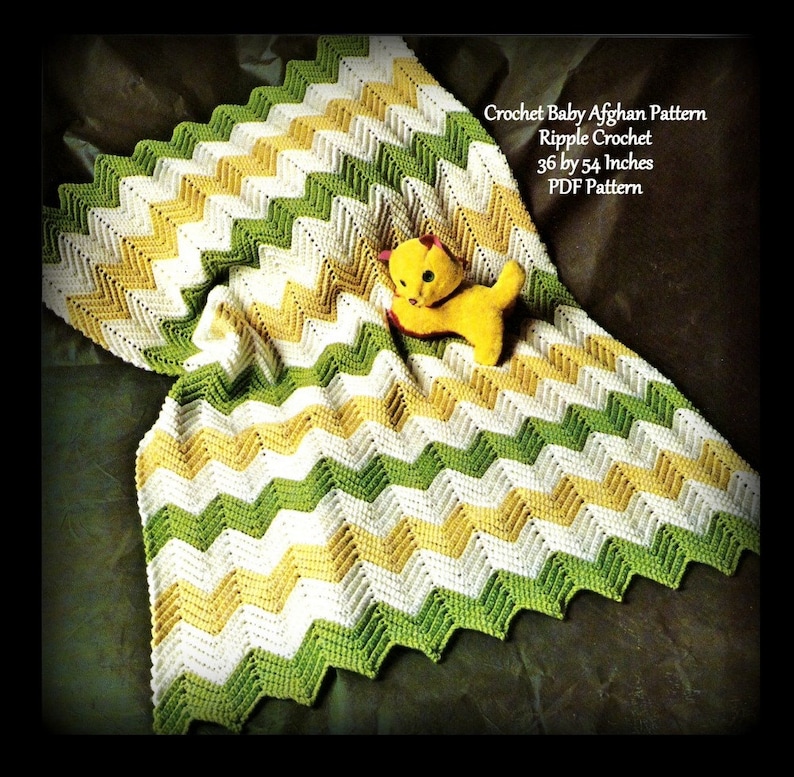 Baby Blanket Crochet Pattern Crib Size 36 by 54 Inches Etsy