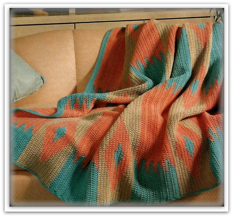 Crochet Navajo Afghan Pattern in English PDF CR638452 48 Etsy