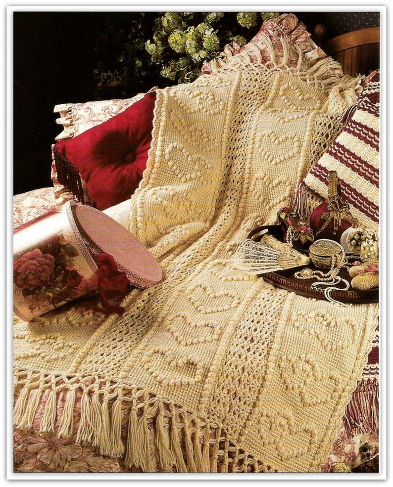 Crochet Victorian Hearts Afghan Pattern PDF 14551116 Etsy