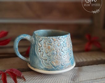Handmade Ceramic Mug – Rustic Tapered Design with a Satin Finish