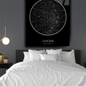 Individuell erstellte Sternenkarte nach Datum, Valentinstag Geschenk, Geschenk für Sie, Weihnachtsgeschenk, Sternenkarte Druck, Individuelle Karte, Nachthimmel Karte, Geschenk für Ihn