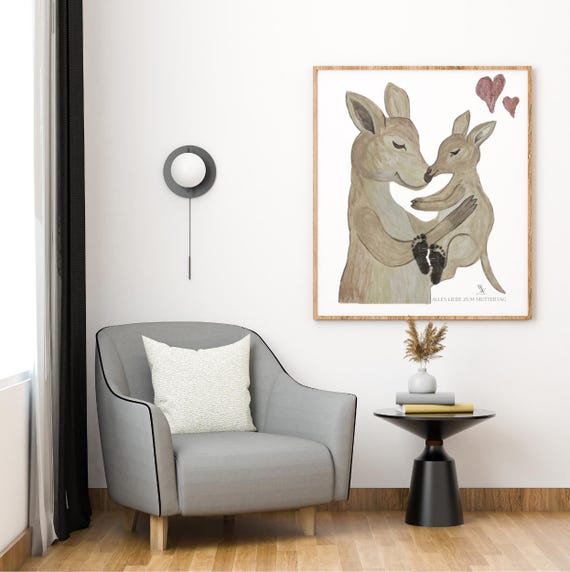 Kangaroo I kanagroo I mother's day I Baby Footprint Handprint Poster Download | Animal Poster Printable| Nursery Wall Art| Digital Print A3I PDF
