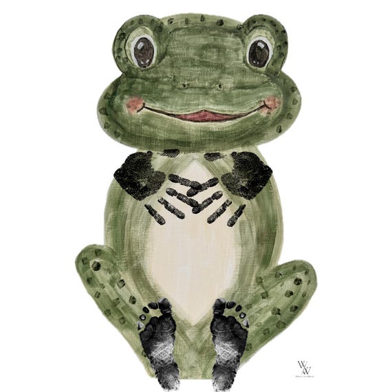 Frog I frog I Baby Footprint Handprint Poster Download | Animal Poster Printable | Nursery Wall Art | Digital Print A3I PDF I Reminder