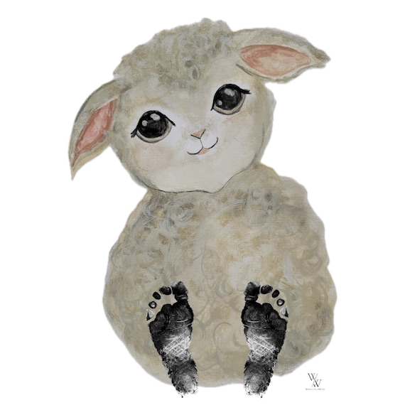 Sheep I sheep I Baby Footprint Handprint Poster Download | Animal Poster Printable | Nursery Wall Art | Digital Print A3 I PDF I Reminder