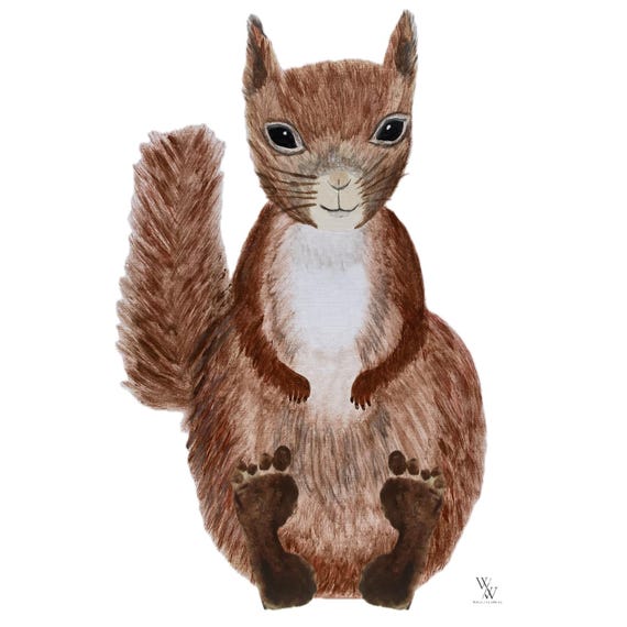 Squirrel I Squirrel I Baby Footprint Handprint Poster Download | Animal Poster Printable | Nursery Wall Art | Digital Print A3I PDF
