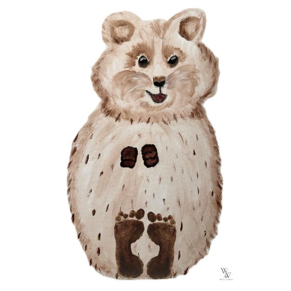 Quokka I Baby Footprint Handprint Poster Download | Animal Poster Printable | Nursery Wall Art | Digital Print A3I PDFI Reminder
