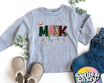Personalized Kids Christmas Shirt: Monogrammed Acorn Name Top