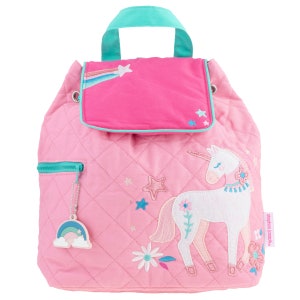 Embroidered Quilted Unicorn Backpack, Toddler Backpack, Preschool backpack, Personalized Backpack