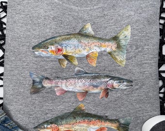 Trout Trio Kids Gray Sweatshirt
