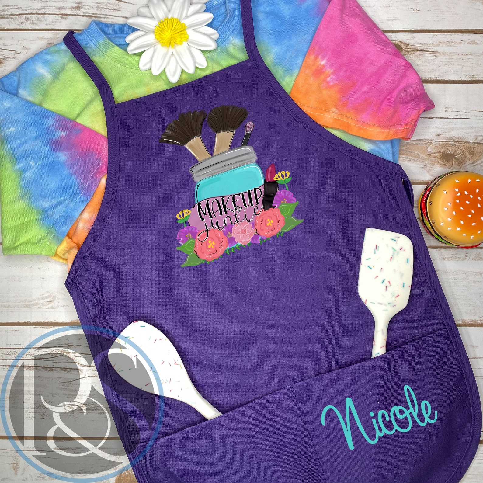 Personalized Girls Makeup Apron Kid Cosmetologists Gifts Etsy