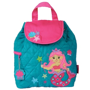 Embroidered Mermaid Quilted Backpack, Toddler Backpack, Preschool backpack, Personalized Backpack