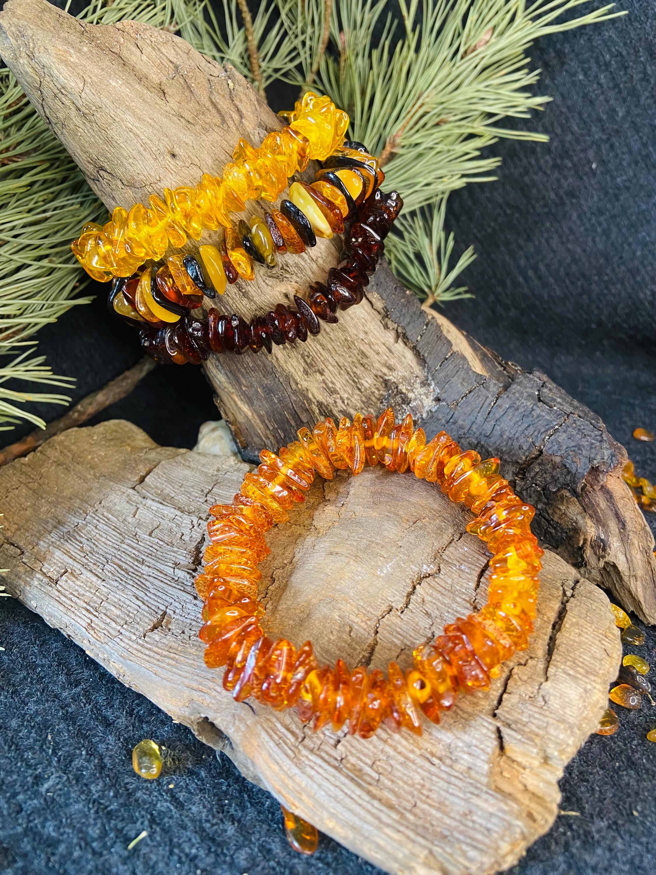 天然琥珀バルティックアンバーのゴムブレスレット くんく様専用】天然