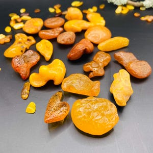 Raw Baltic Amber mini gems, original Amber for collection&health, Natural Baltic Amber rocks, Each gemstone 1-4 grams, 波羅的海琥珀, Bernstein roh