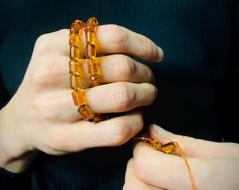 Baltic Amber Muslim prayer beads, Subha, Misbaha, Tesbih 33 bead prayers