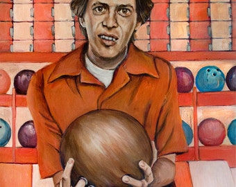 Shut Up Donny - Acrylic Portrait Painting Print - The Big Lebowski - Donny Bowling Orange Steve Buscemi Print - 5x7 8x10 11x14