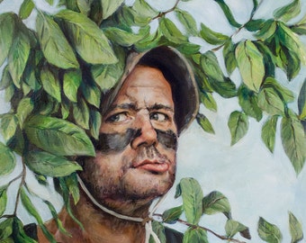 Bill Murray in Caddyshack - Fine Art Painting Print -  Carl Spackler Portrait Painting - 5x7 8x10 11x14