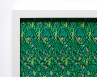 Get Lost - Jungle Pattern Stereogram - Hidden 3D Image Drawing Design 16x20 - Optical Illusion 1990 Throwback -Illustration Poster Art Print