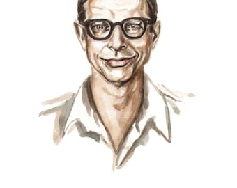 Jeff Goldblum Funny Card - All That Glitters is Goldblum - Funny Greeting Card Bad Pun  - Watercolor Illustration Portrait - Birthday Card