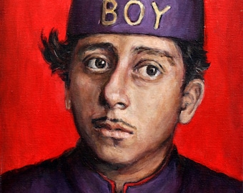 Lobby Boy - Grand Budapest Hotel Print - Portrait Painting - Wes Anderson - 5x7 8x10 11x14