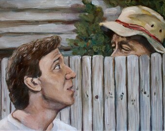 Home Improvement - Tim the Tool Man Taylor - Tim and Wilson - Tim Allen Painting - 1990s Throwback Print - Pop-Culture - 5x7 8x10 11x14