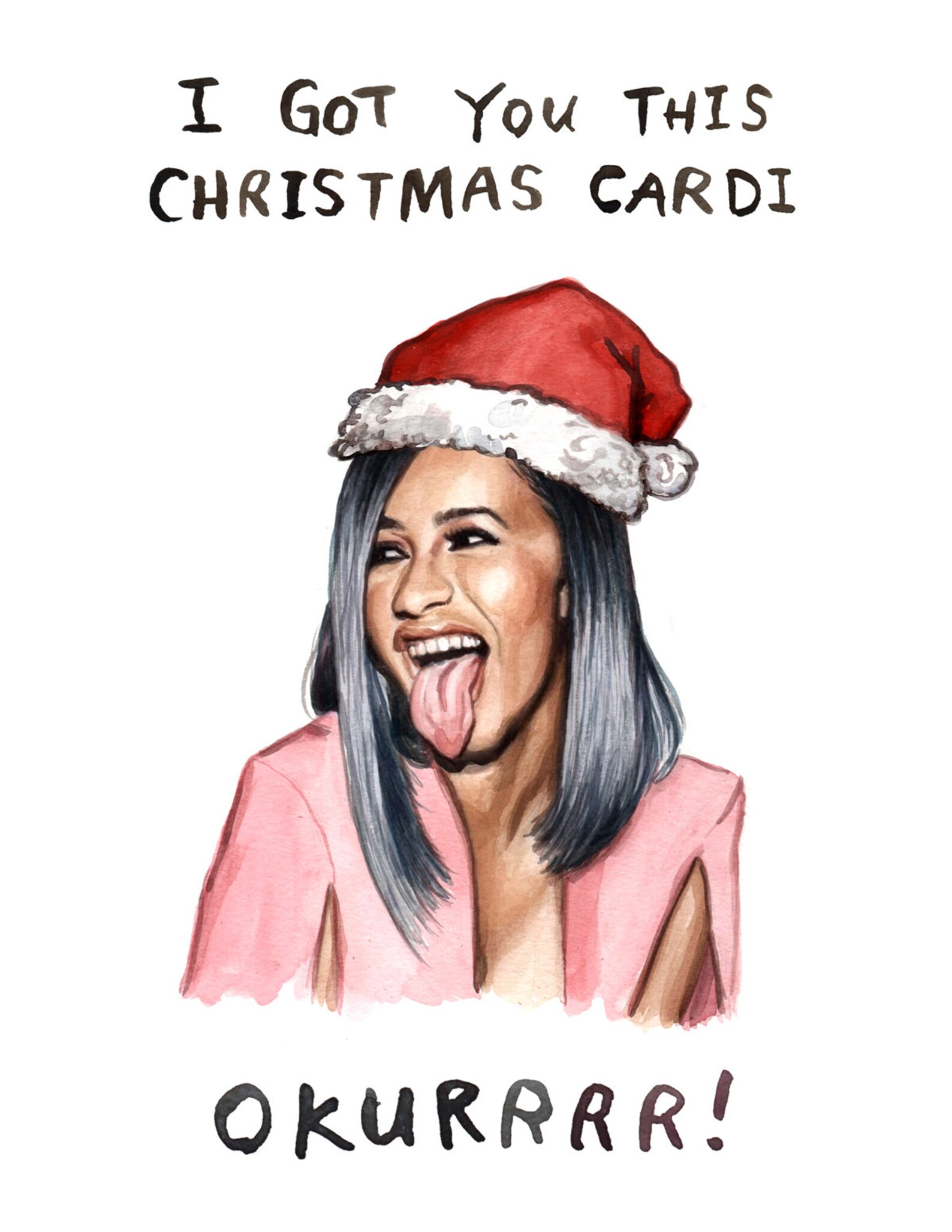Cardi B Christmas Card Christmas Cardi Funny Christmas Etsy