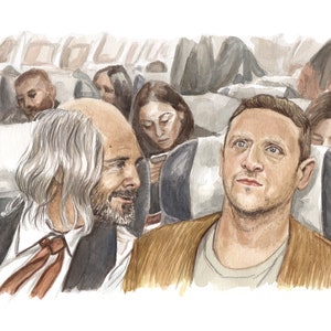 Will Forte und Tim Robinson Portrait-Malerei - ich denke, Sie sollten Aquarell verlassen - Kunstdruck-Malerei 8 x 10 und 11 x 14