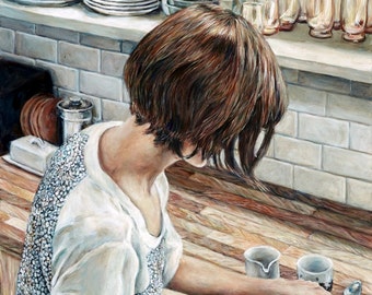 Not This Spoon - Print - Fine Art Painting Reproduction - Kitchen Fashion Realism Coffee Painting