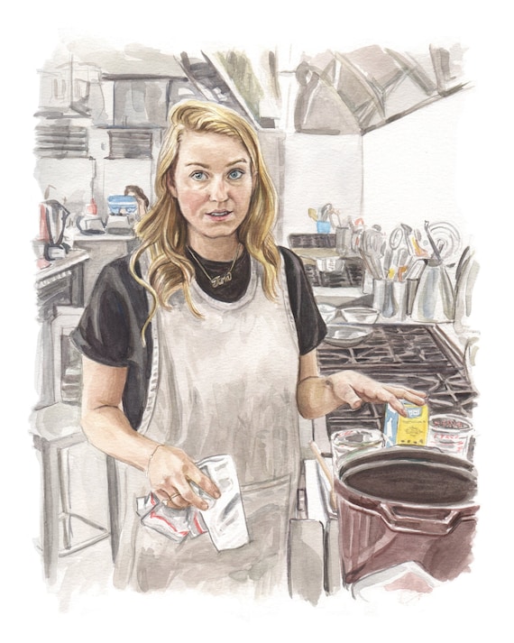 Molly Baz Portrait Painting Bon Appetit Test Kitchen Etsy