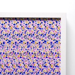 NO - Bright Illustration Stereogram - Hidden 3D Image 16x20 - Magic Eye 1990s Retro Throwback - Pattern Illustration Poster Art Poster Print