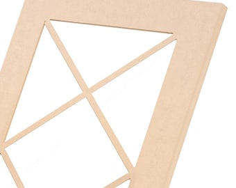 Puertas de armario con montantes triples en forma de X, de MDF preparadas para cristal (sin acabado o pintadas).