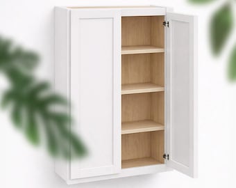 42Hx12D Double Door Wall Cabinet - Slant Shaker