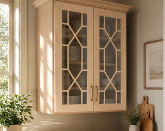 Keystone Mullion Cabinet Doors - Glass-Ready MDF with Geometric Design