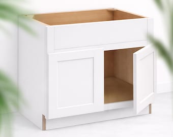 Farmhouse Sink Base Cabinet - Slant Shaker - 34.5Hx24D