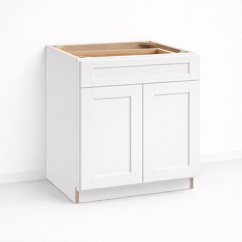 Double Door With Drawer Base Cabinet - Slant Shaker - 34.5hx24d - Etsy