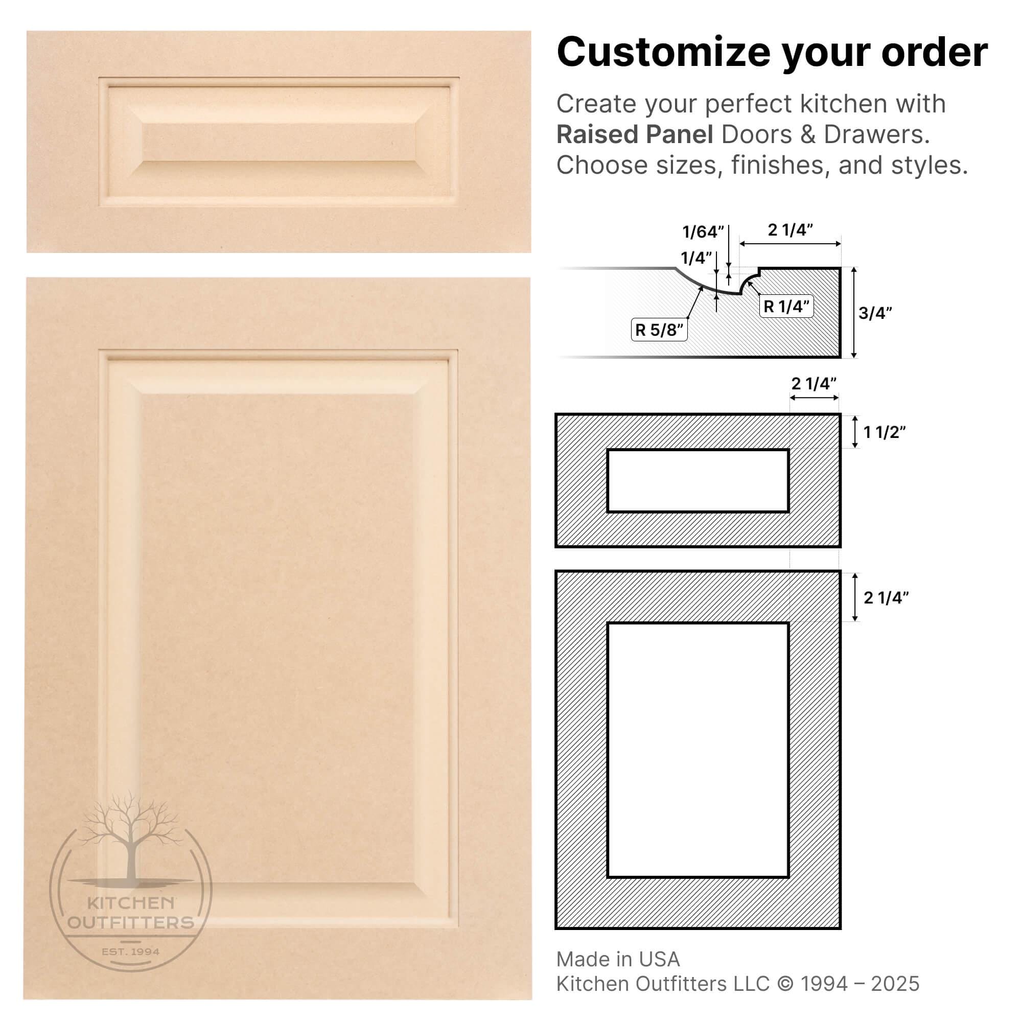 Mdf Rafter MDF Cabinet Doors — Custom Raised Panel Style - Etsy
