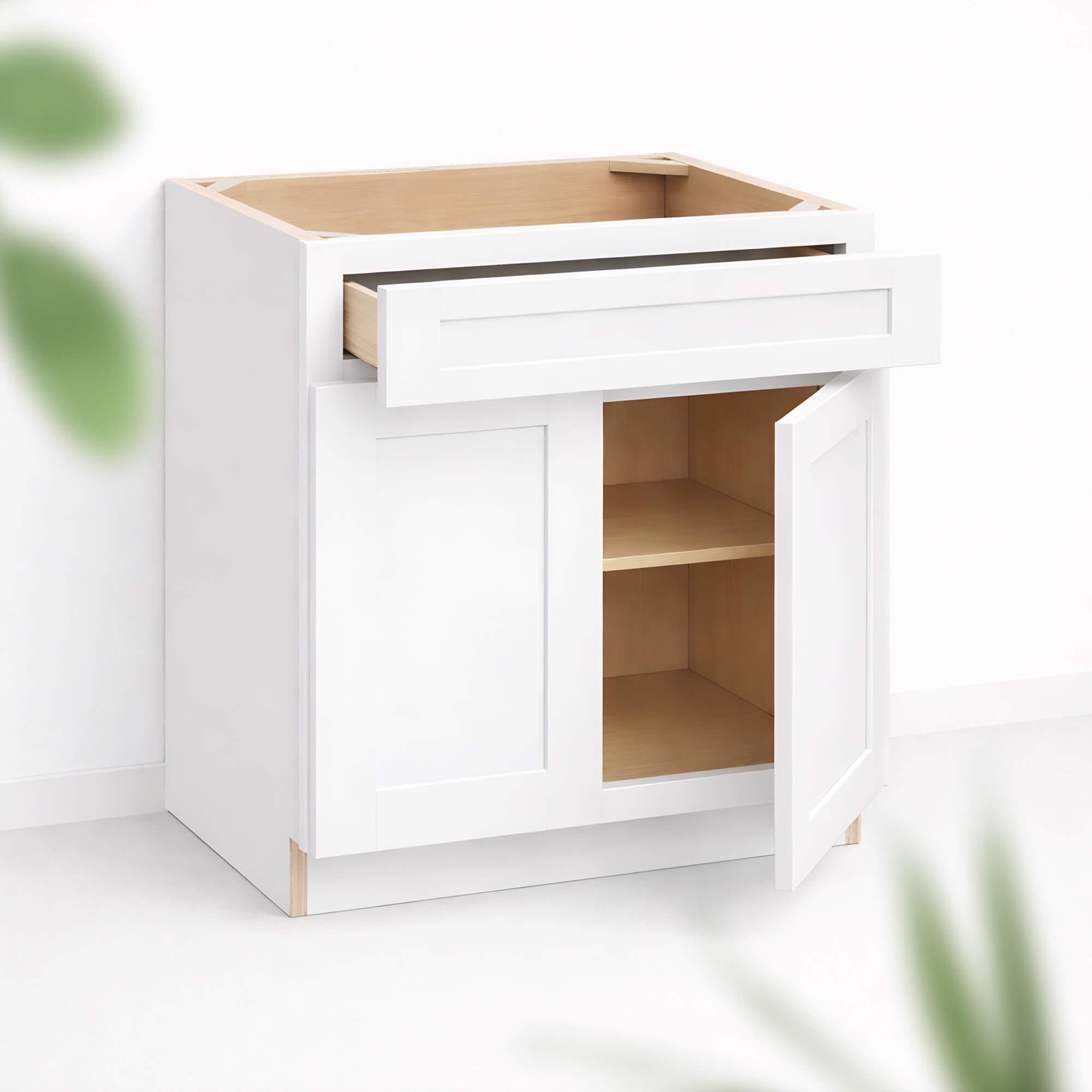 Double Door With Drawer Base Cabinet - Slant Shaker - 34.5hx24d - Etsy