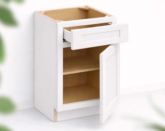 Single Door With Drawer Base Cabinet - Slant Shaker - 34.5Hx24D