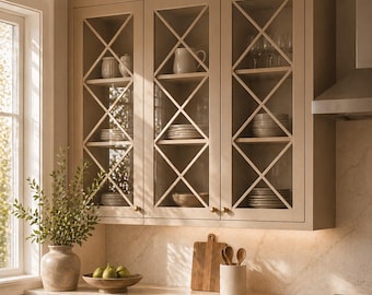 Triple X Mullion Cabinet Doors, Glass-Ready MDF (Unfinished or Painted)